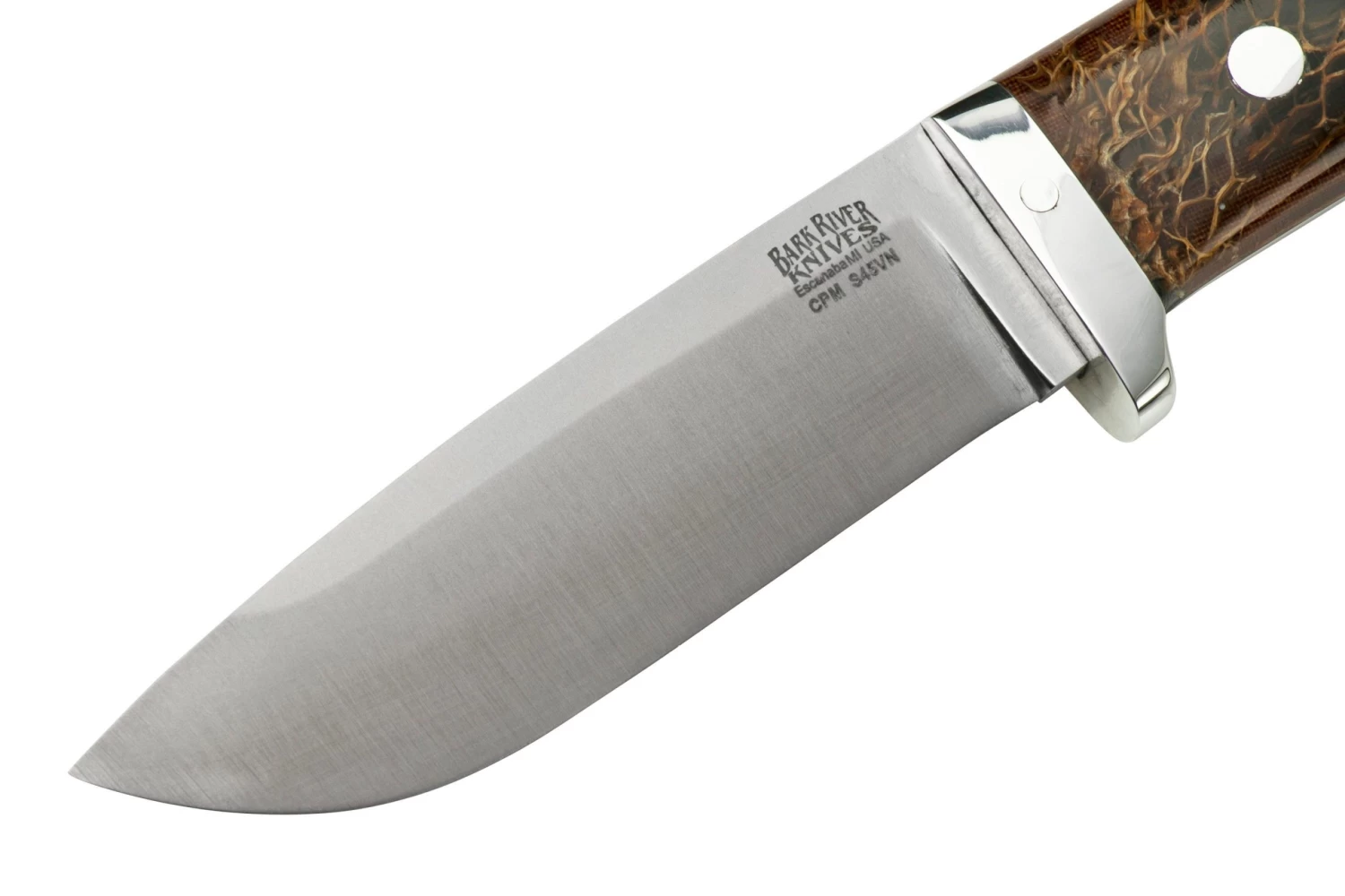 Bark River Classic Drop Point Hunter CPM S45VN Smoke Prickly Pear Natural Liner, Couteau Fixe 5 Bark River Classic Drop Point Hunter CPM S45VN Smoke Prickly Pear Natural Liner, Couteau Fixe – Image 3