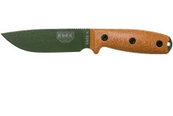 ESEE Model 4 OD Green Blade 3D Natural Canvas Micarta Couteau De Survie 4POD-011 étui Noir + Clip De Poche