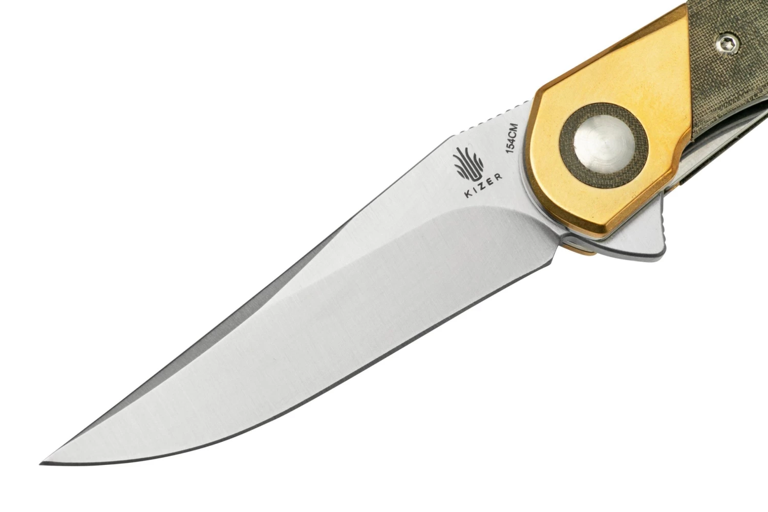 Kizer Comet V3614C1 Brass & Green Micarta, Couteau De Poche 5 Kizer Comet V3614C1 Brass & Green Micarta, Couteau De Poche – Image 3
